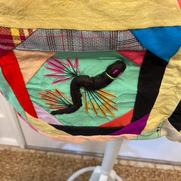 Fabulous Vintage Handmade Quilted Patchwork Oriental Design Vest 1 Of A Kind XL - Picture 14 of 16